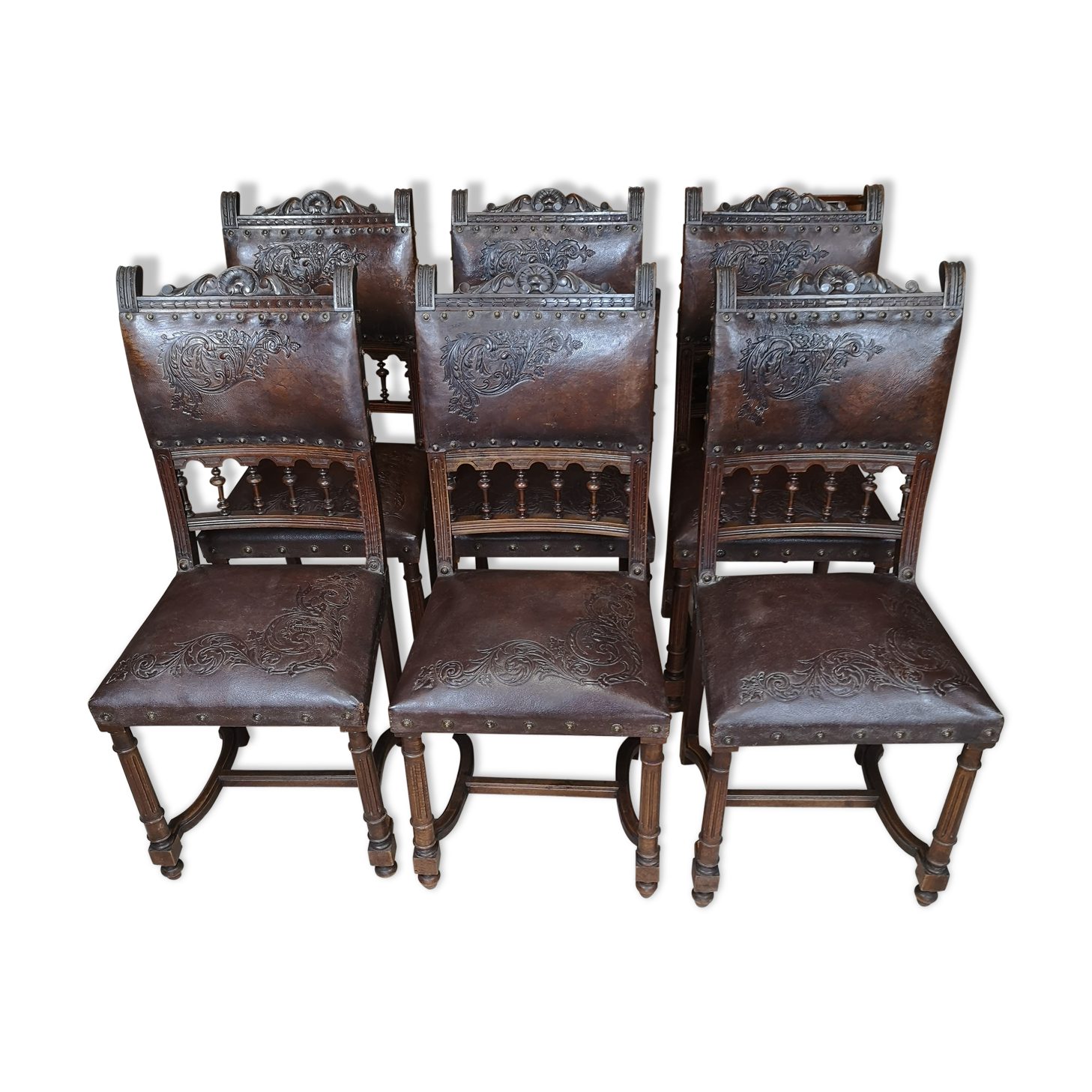 Lot of 6 chairs Henri II