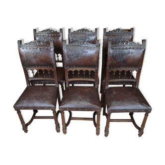 Lot de 6 chaises Henri II