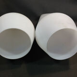 Lot of 2 ancient Scandinavian frosted glass chandelier globes