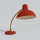 Flexible desk lamp vintage Aluminor in red lacquered metal. Year 50