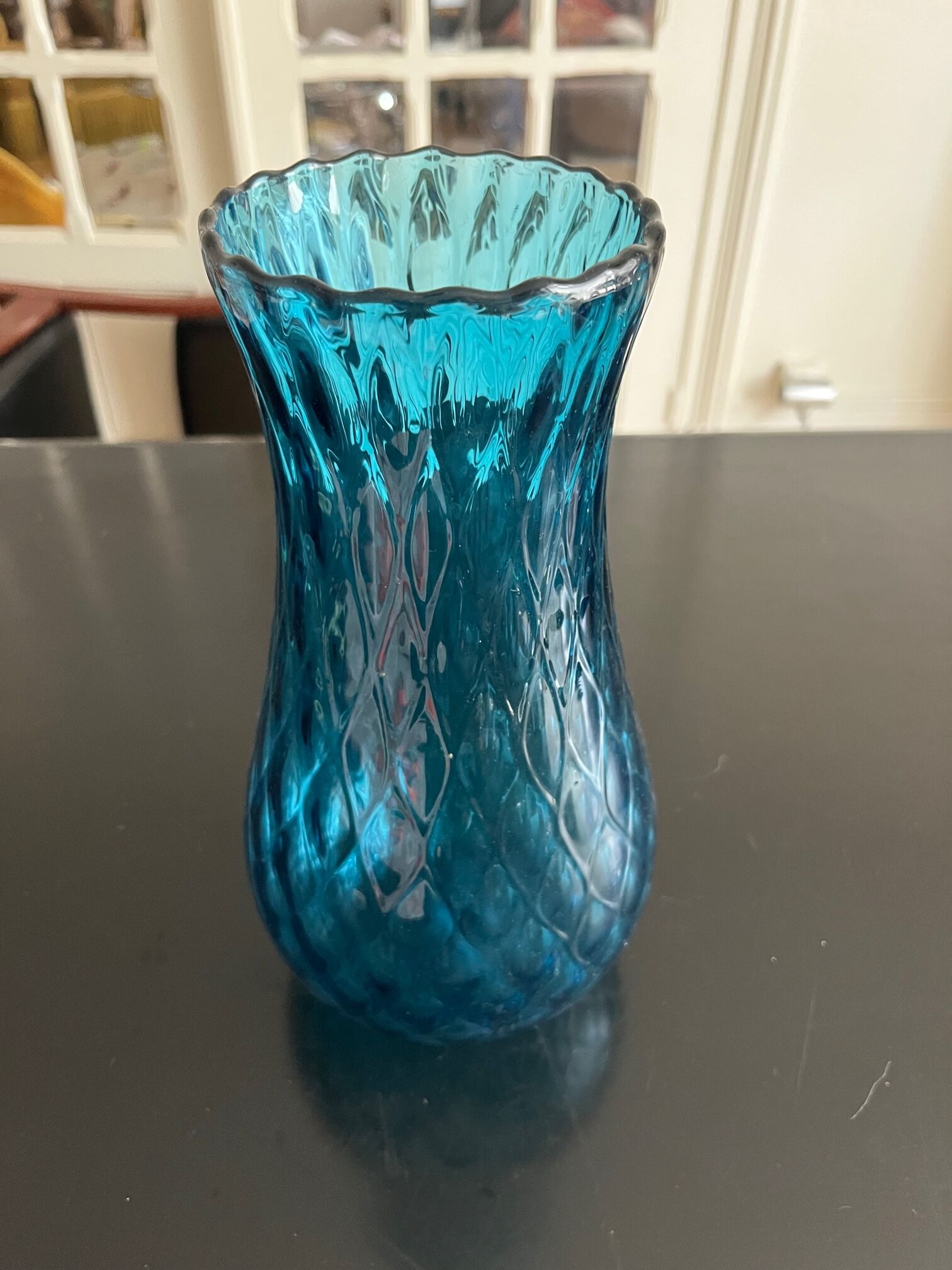 Blue glass vase 1960