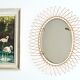 Oval golden sun mirror in metal, 1960s