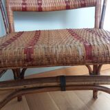 Bistro armchair in bamboo and wicker