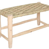 Woven wicker bench