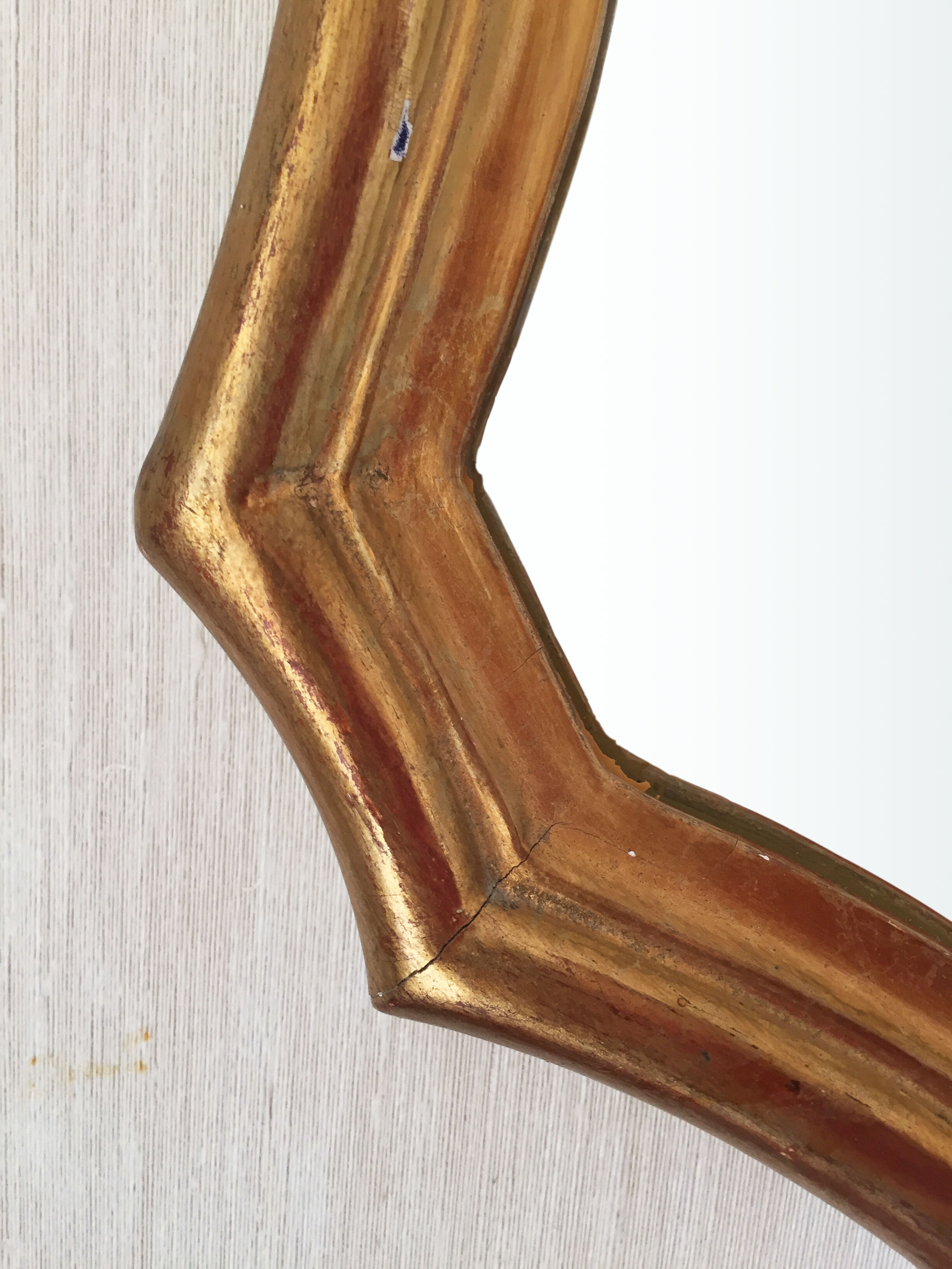 Mirror oval shell dore with french-style sheet louis xvi 58x80cm