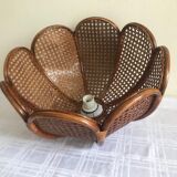 Suspension fleur rotin