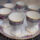 PLATTER AND ITS 6 PORCELAIN COQUETIERS WITH FLORAL DECOR TABLE ART