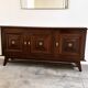 Vintage oak buffet in brutalist style with geometric panel doors, Belgium, 1960s