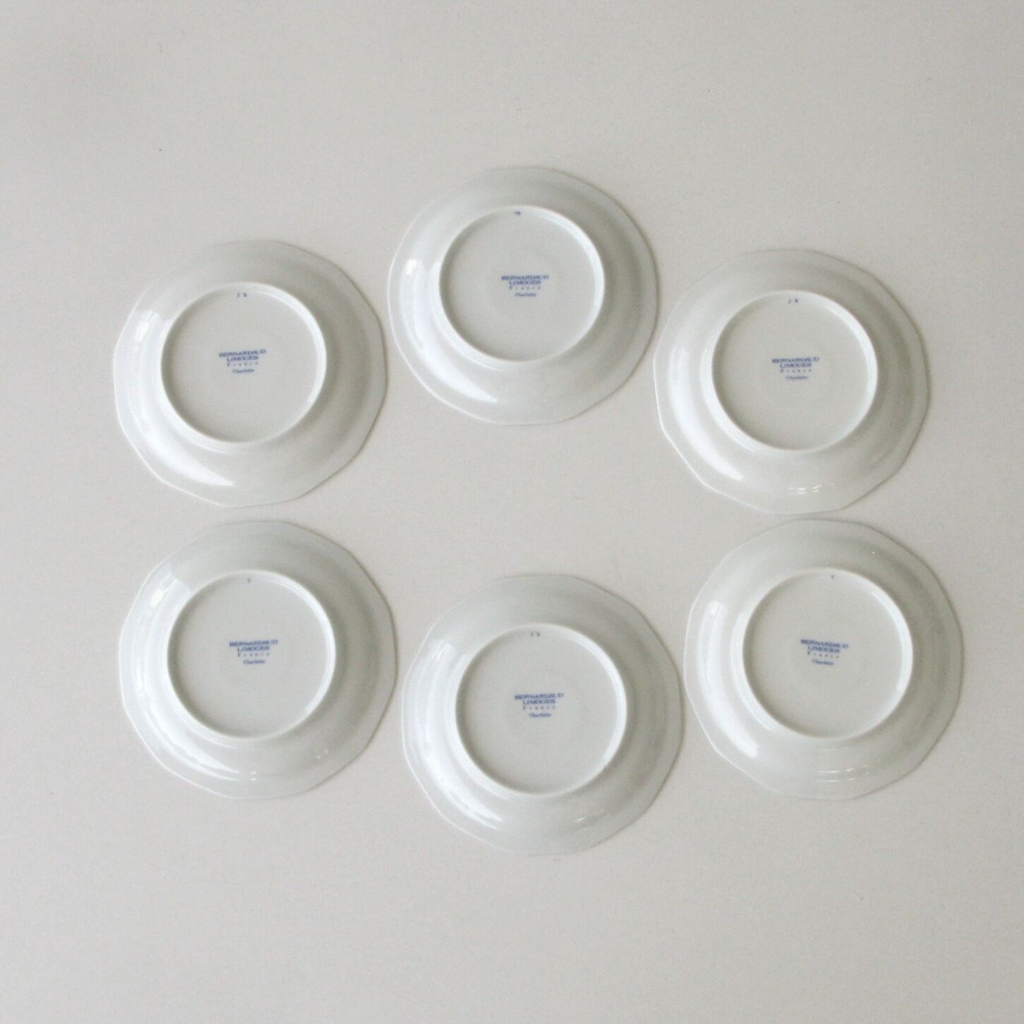 Service à café et sucrier bernardaud limoges - 6 tasses et sous tasses modèle charlotte