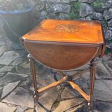 Center table decorated with marquetry of leaves and flowers in Louis XVI style, 19th century period
