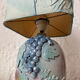 Handmade majolica lamp with fruit design, 1970s