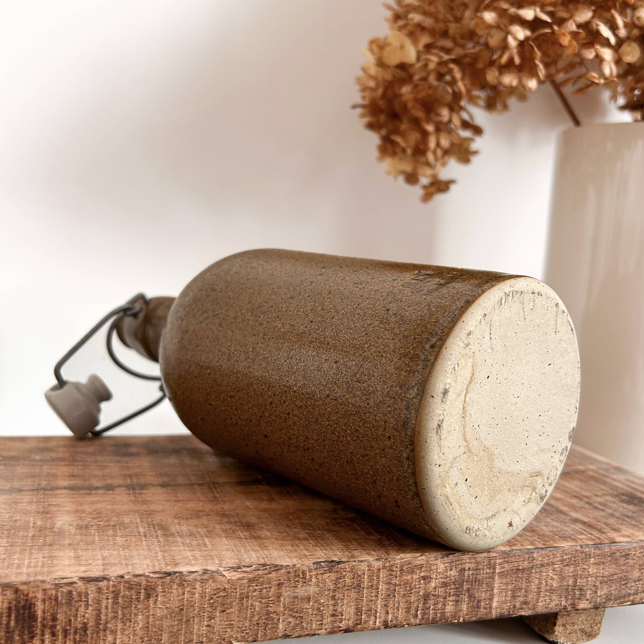 Brown stoneware bottle