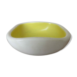 Empty pocket keramos in white and yellow ceramic 50s 60s