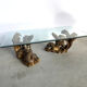 Vintage gilt wood mermaid coffee table, 1960s - Italy