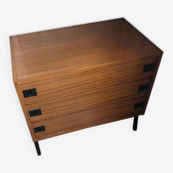 René Jean Caillette 3-drawer teak chest of drawers