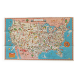 Superbe carte / affiche vintage des Etats-Unis (USA)