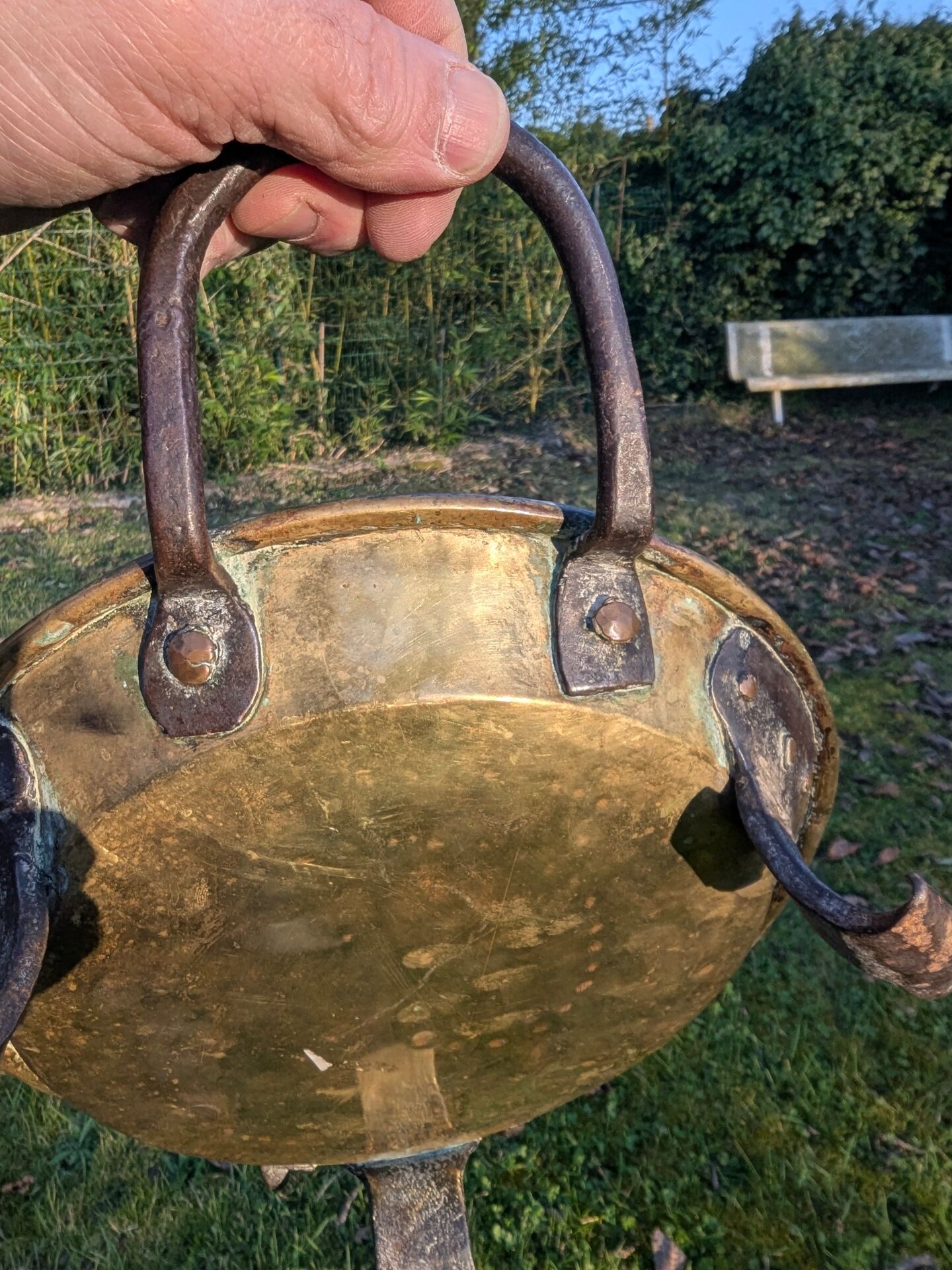 Pie dish Tourtière 18th 19th Copper Yellow Brass Folk Art