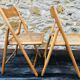 Set of 2 vintage folding chairs, rattan cane for Habitat, circa 70/80
