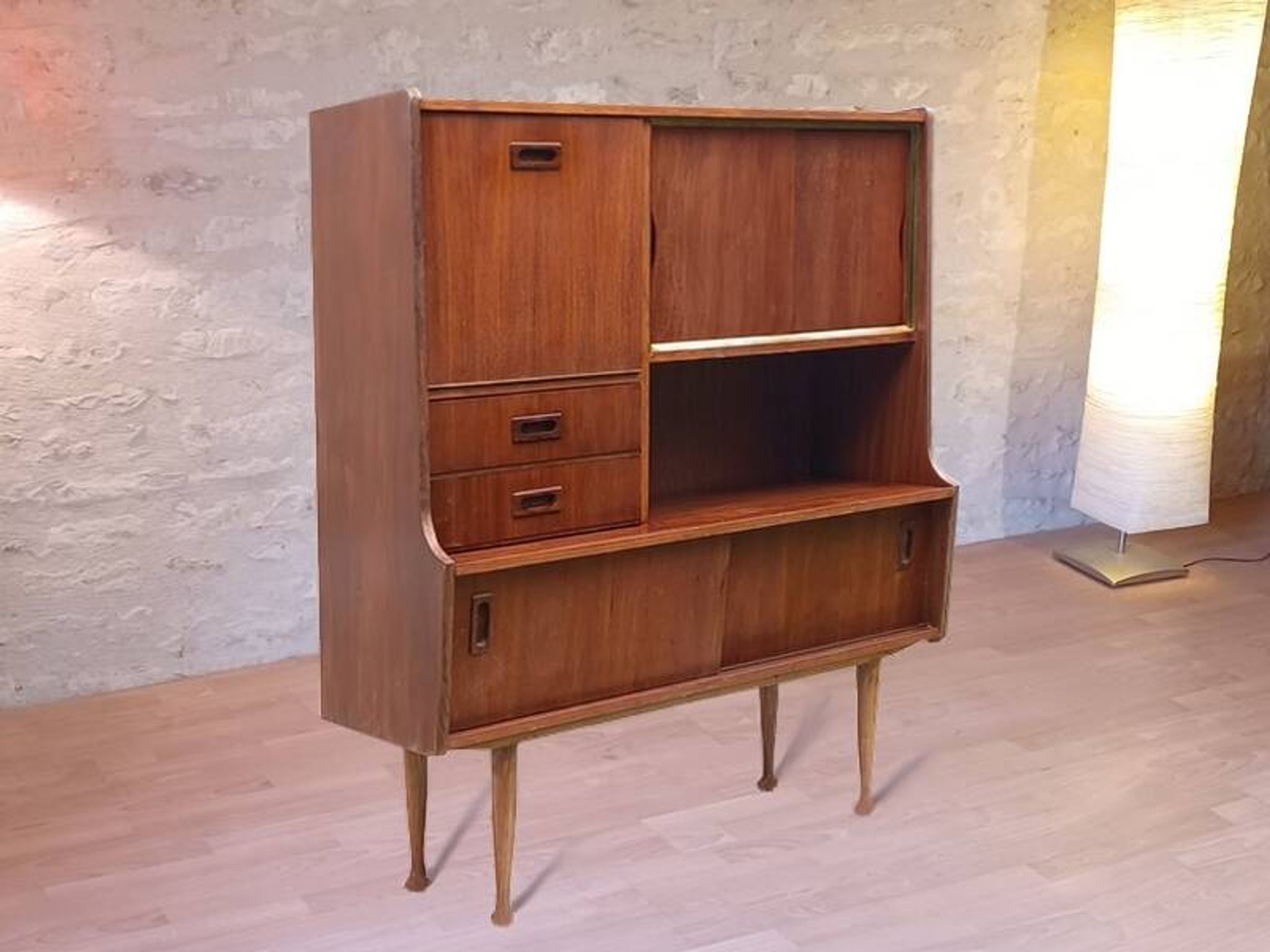 Buffet bar scandinave vintage années 60 teck