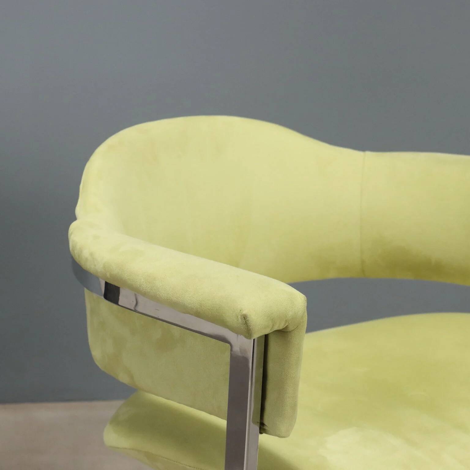Chaises vintage Saporiti design Vittorio Introini en tissu années 1970