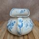 Small antique ironstone jug L.m Creil and Montereau with blue floral decoration.
