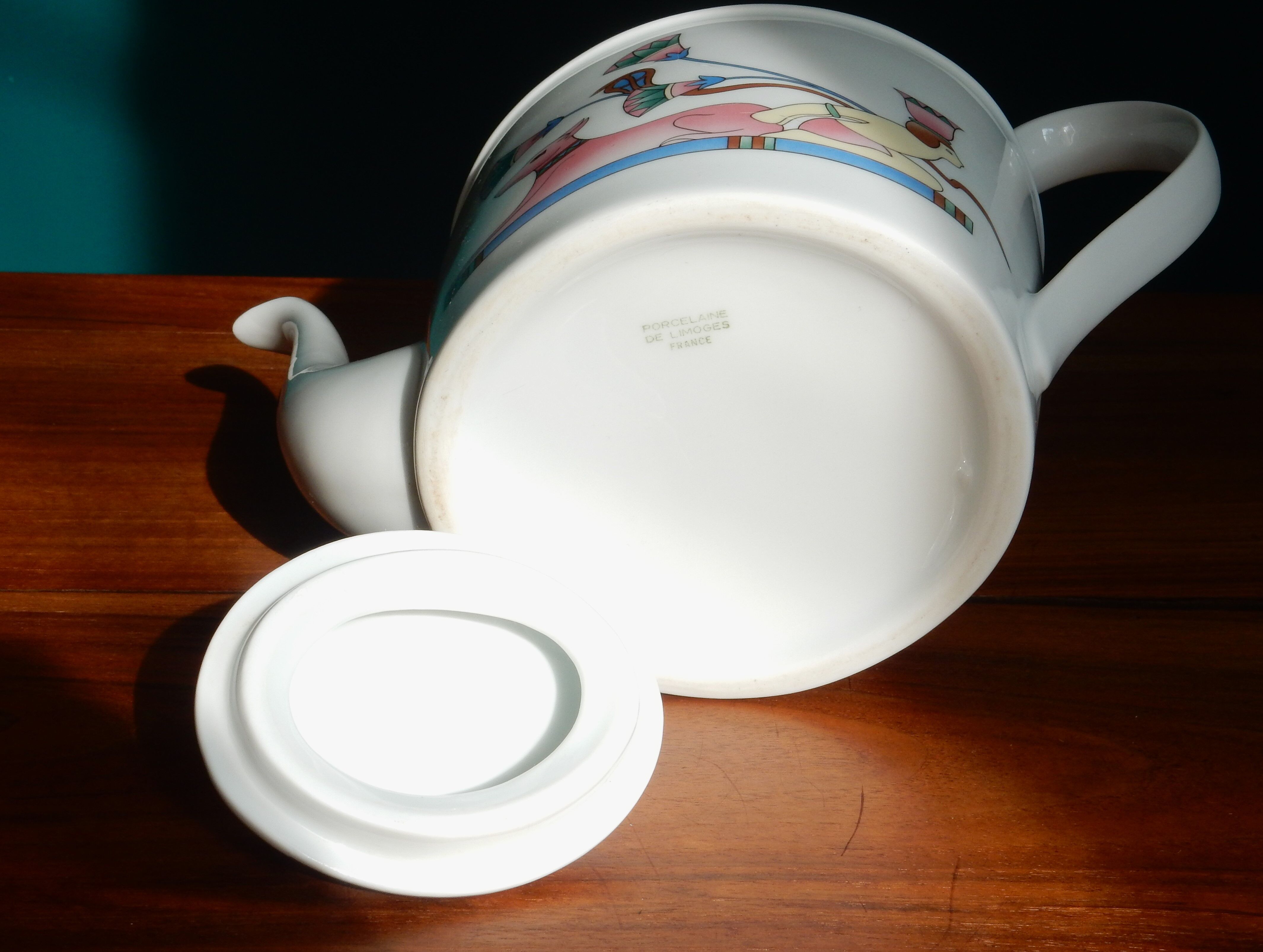 Limoges coffee maker inspired by ancient Egypt in the style of the 80s