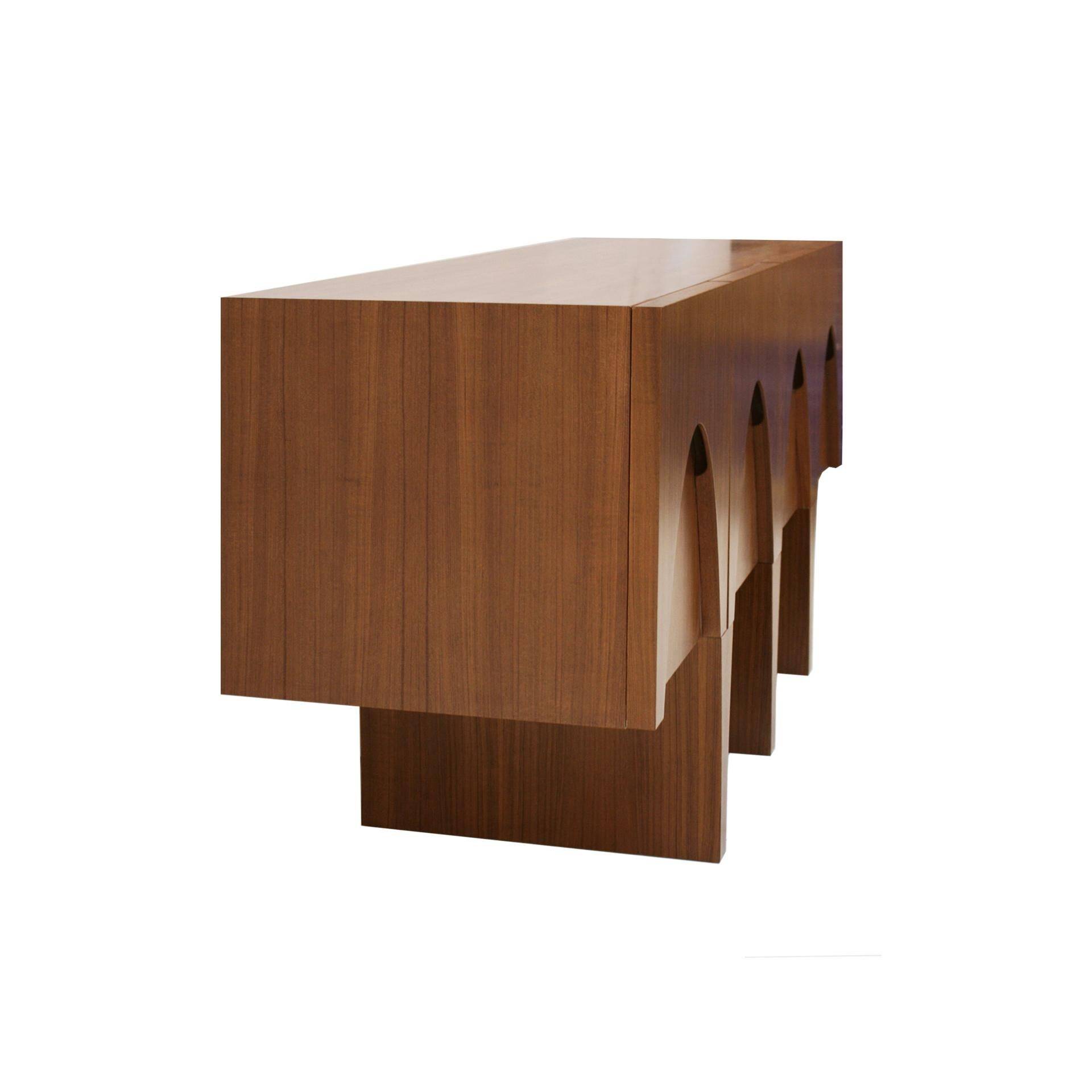 Contemporary Modern Teak and Lemongrass Wood Italian Sideboard