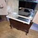 Mid-20th Century Burr Walnut Drinks Cabinet – Art Deco Elegance Meets Queen