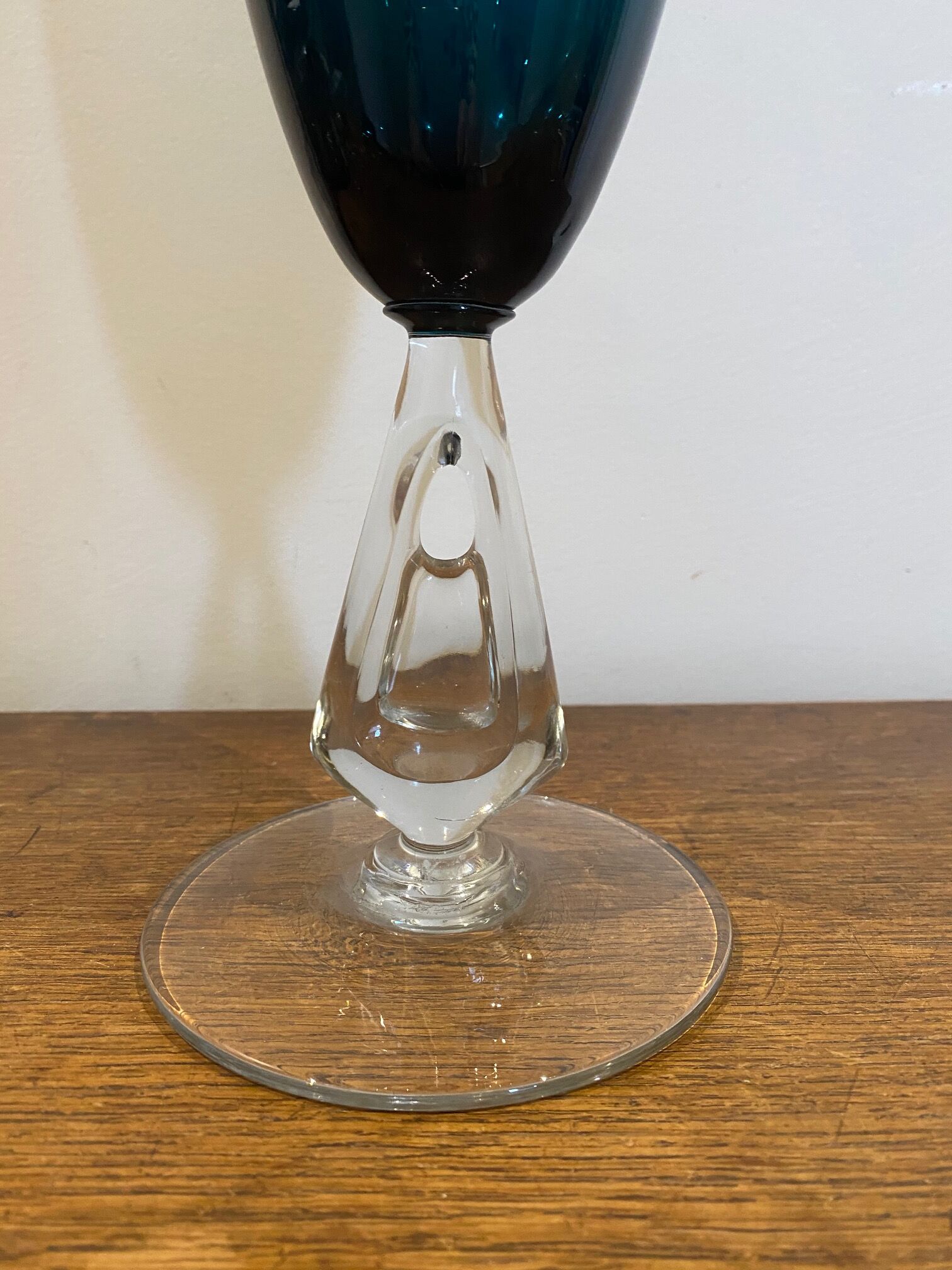 large Italian green blue vase