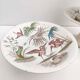 Three porcelain potters decoration heron and bamboo