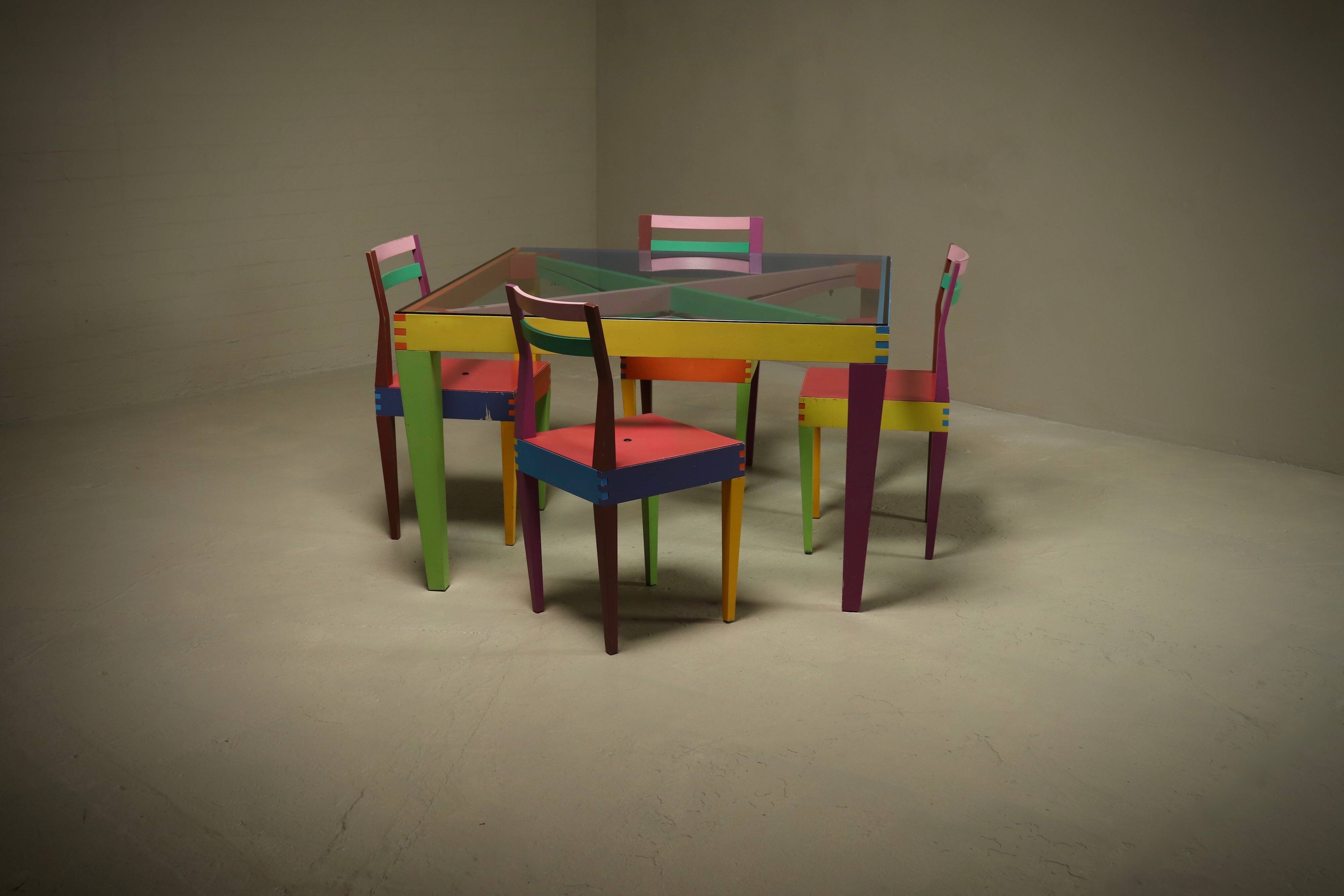 Ensemble de salle à manger Dry Series par Massimo Morozzi pour Giorgetti Matrix, années 1980