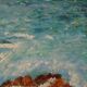Seaside fisherman painting oil on canvas signed