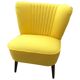 Yellow cocktail chair in solid beech, 1960s, with fluted backrest and tapered legs.