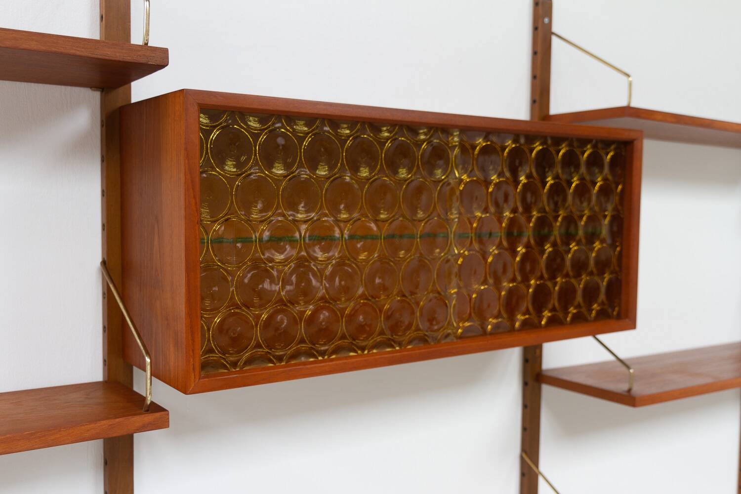 Danish Modern 5-Bay Modular Teak Wall Unit by Poul Cadovius for Cado, 1950s