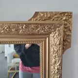 Miroir ancien à crêtes en bois doré 72x96cm