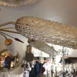 5-light brass chandelier 1950