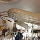 5-light brass chandelier 1950