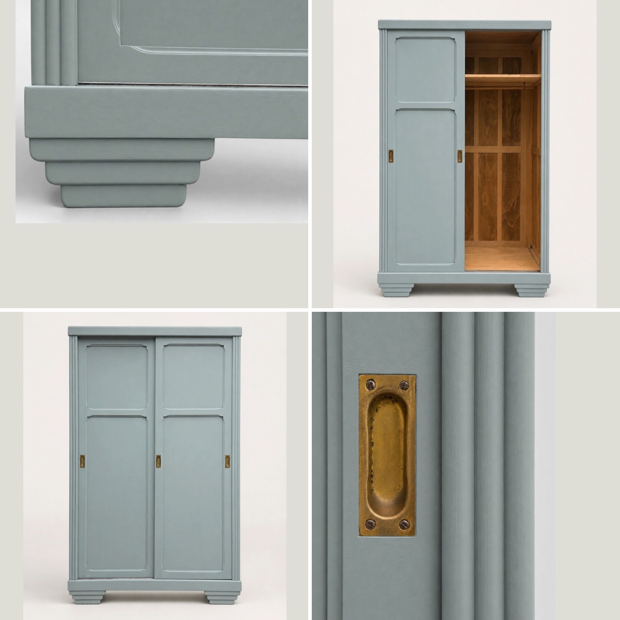 Parisian Art Deco wardrobe with sliding doors.