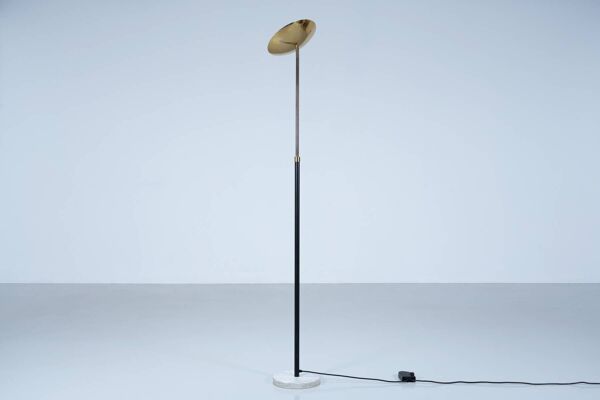 Lampadaire téléscopioque marbre et laiton circa 1980