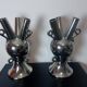 2 Large Vintage Vases • Chrome Ceramic • XXL • 1990