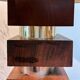 Large vintage architectural table lamp – Stacked Wood & Metal Base