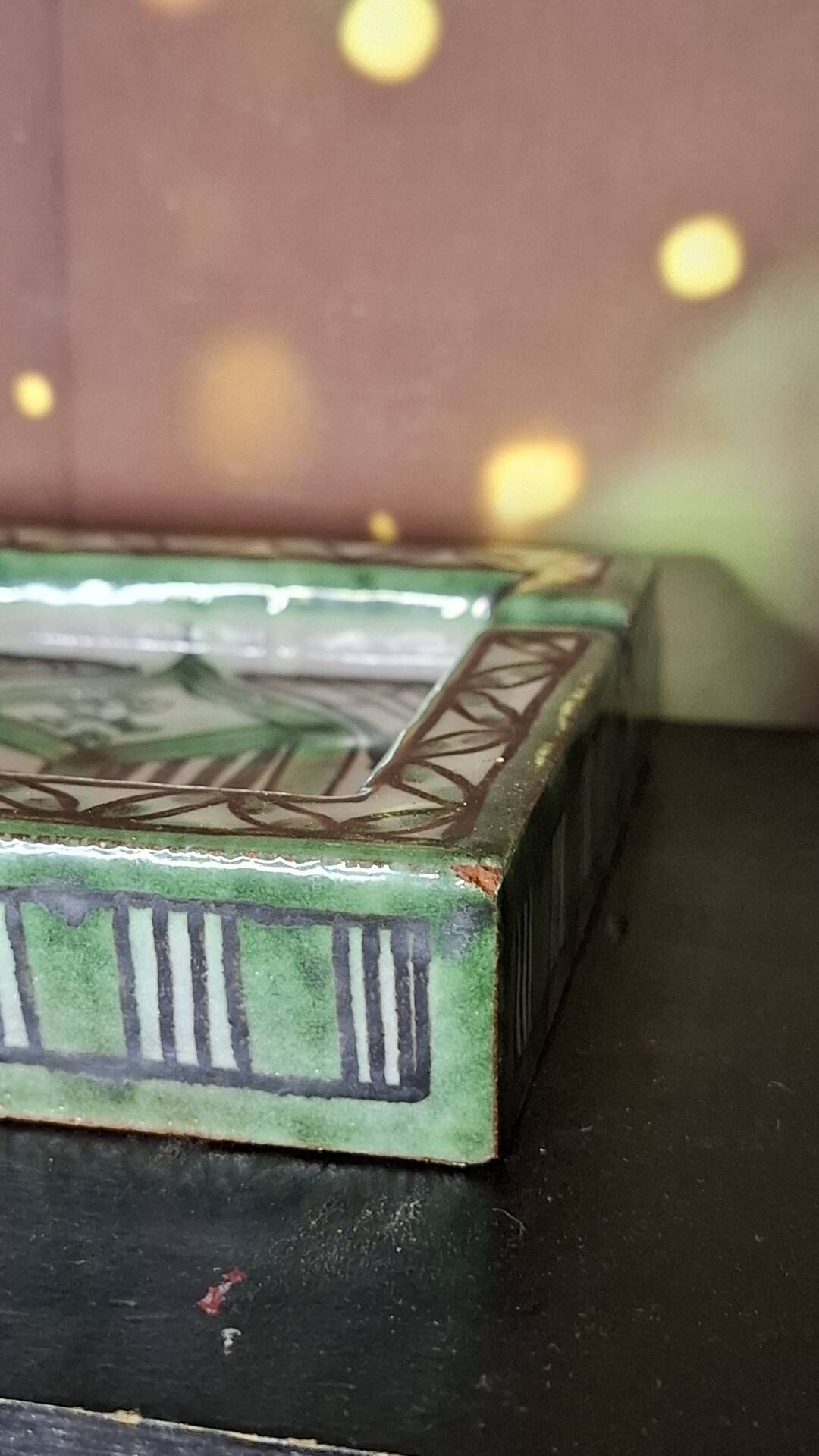 Vintage ashtray signed by Domingo Punter, ceramic from Teruel.
