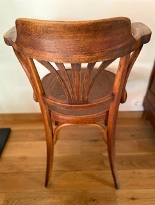 Fauteuil de bureau J&J Kohn circa 1900 estampillé et étiquette