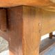 Solid oak dining farm meal table 1980