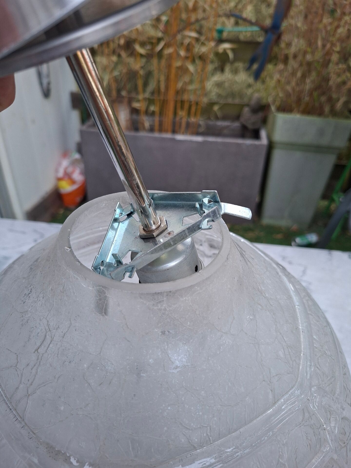 Glass chandelier