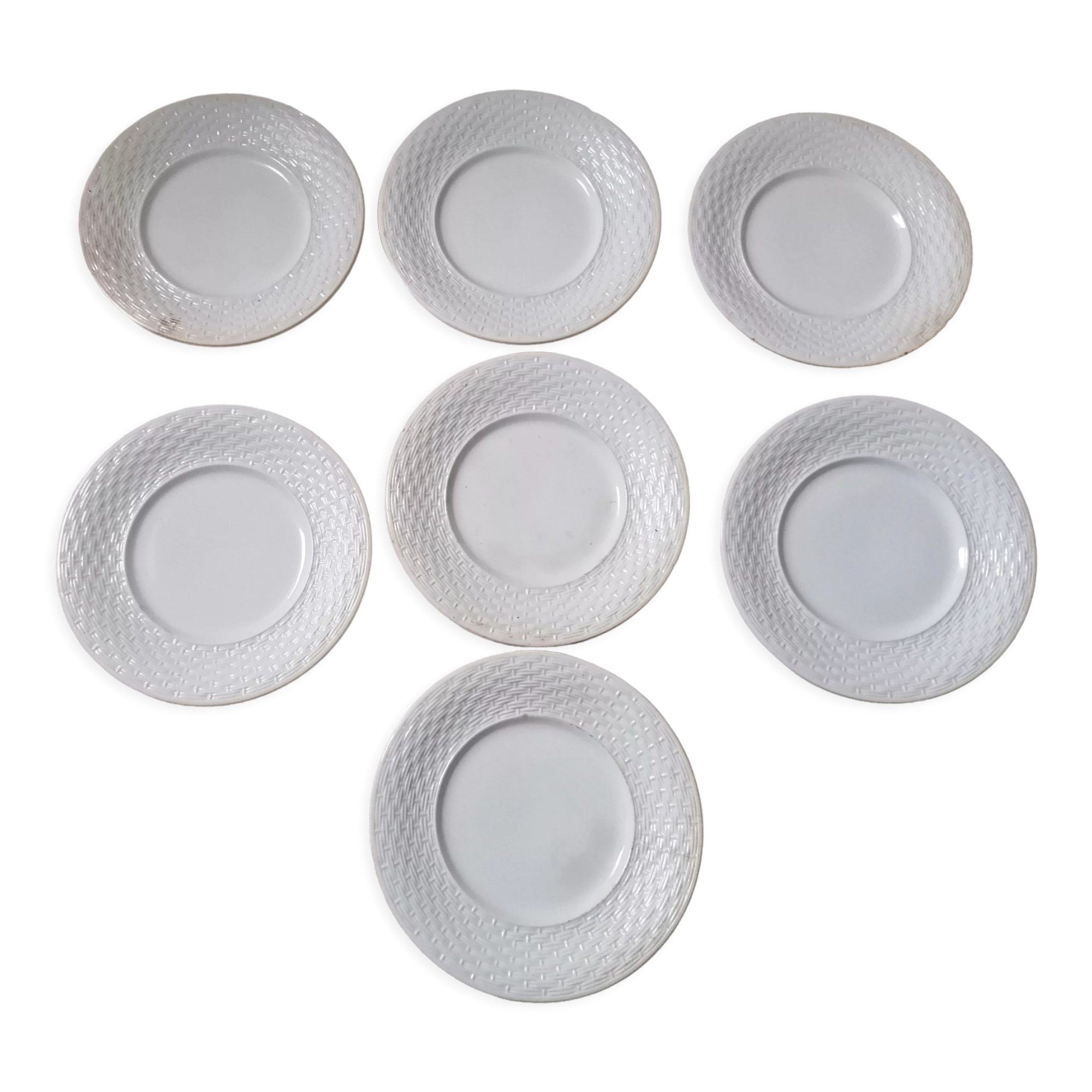 Set of 7 Gien earthenware dessert plates