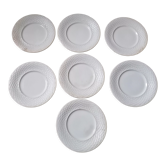 Lot de 7 assiettes à dessert en faïence Gien