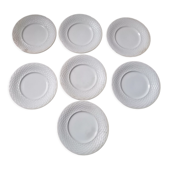 Set of 7 Gien earthenware dessert plates