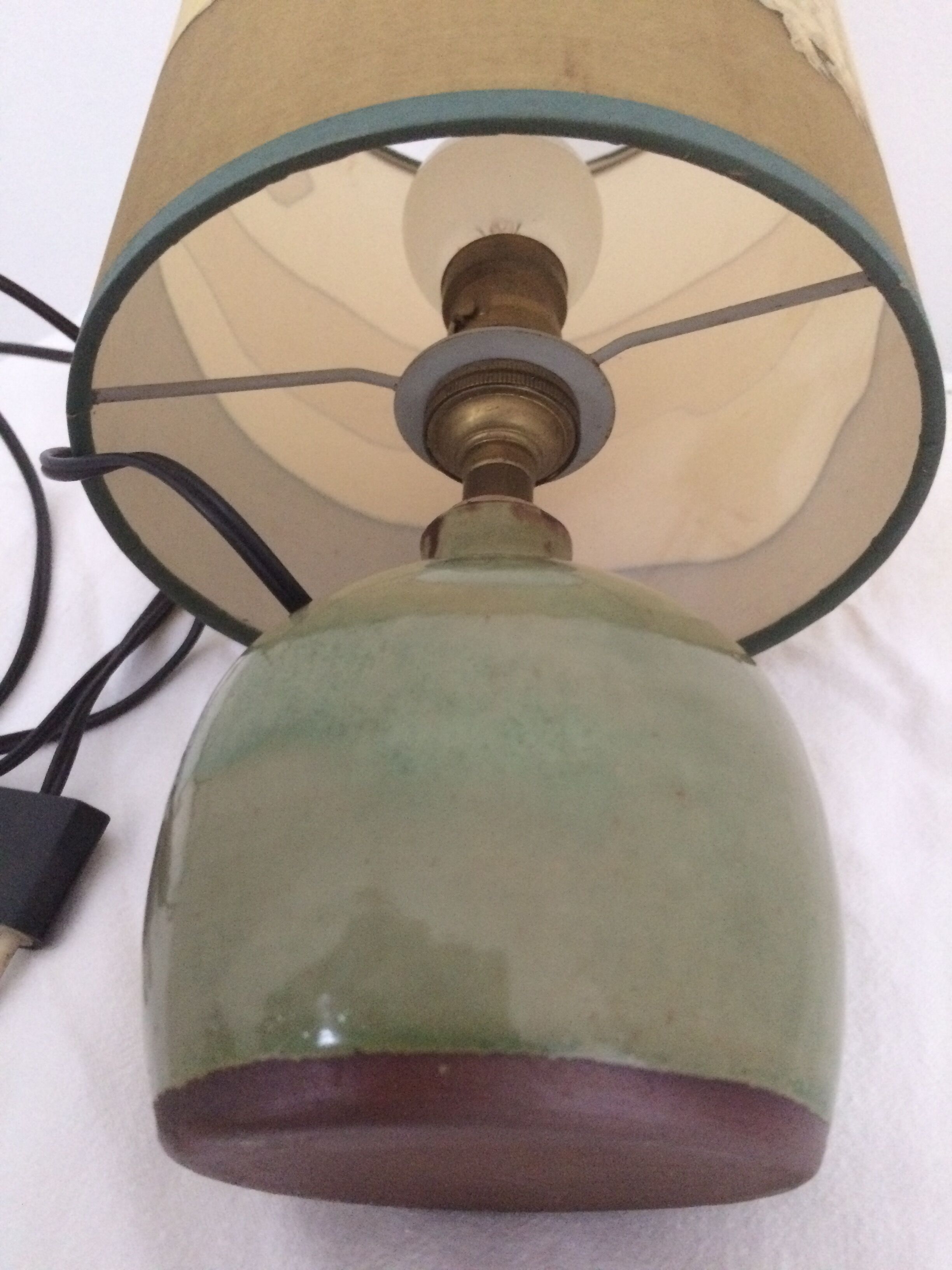 Stoneware vintage craft lamp