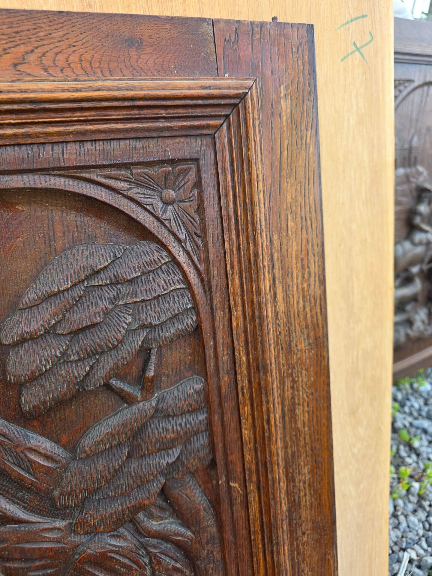 Carved oak solid wood door